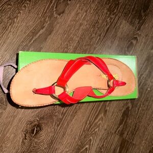 Lilly Pulitzer Vibrant Red Sandals - 8.5W